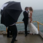 Wedding day weather embraced by these great fun loving couple