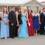 School ball night limo group ready for a great night out